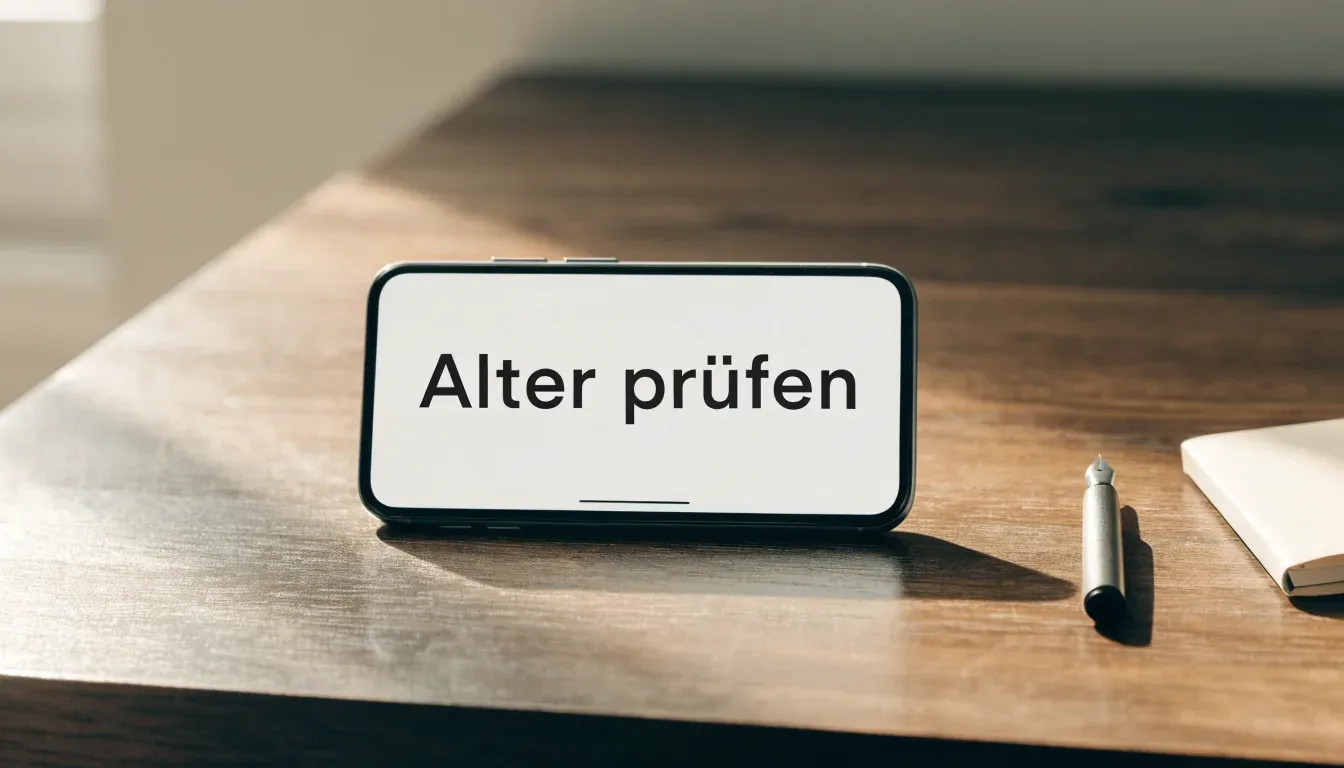 Eine Holzbank steht vor einem Verwaltungsgebäude aus Stein mit hohen Fenstern, Herbstlaub liegt auf dem Boden.