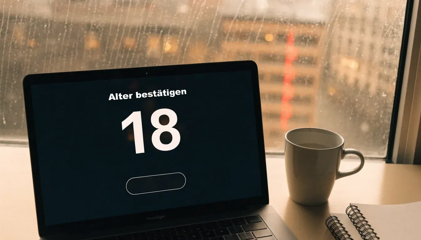 Eine Fassade aus Glas und Stahl am Eingang eines Bürogebäudes im Regen, auf dem nassen Boden spiegelt sich das Licht.